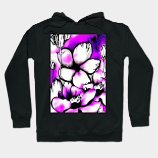 EYECATCHING STUNNING PINK AND BLACK FLORAL PRINT Hoodie